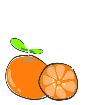 orange with leaves