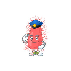 A dedicated Police officer of escherichia mascot design style