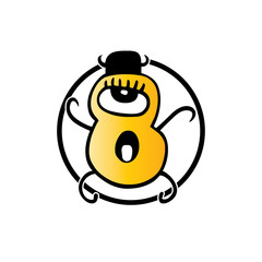 Cute cartoon monster. Vector funny monster character illustration design