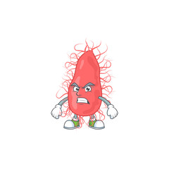 Mascot design style of escherichia with angry face