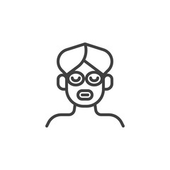 Spa beauty treatment line icon. linear style sign for mobile concept and web design. Face mask, skin care outline vector icon. Symbol, logo illustration. Vector graphics