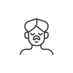 Face mask, skin care line icon. linear style sign for mobile concept and web design. Spa beauty treatment outline vector icon. Symbol, logo illustration. Vector graphics