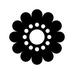 Chamomile flower flat vector black icon isolated on a white background cartoon style decoration