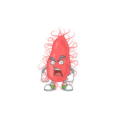 Escherichia cartoon character design with mad face