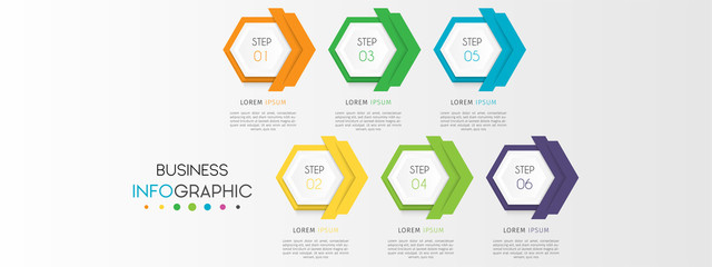 Business infographic element with options, steps, number vector template design