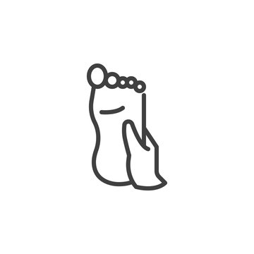 recommend clip art: Foot massage line icon. linear style sign for mobile concept and web design. Spa procedure, feet massage outline vector icon. Symbol, logo illustration. Vector graphics