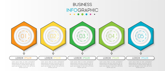 Business infographic element with options, steps, number vector template design