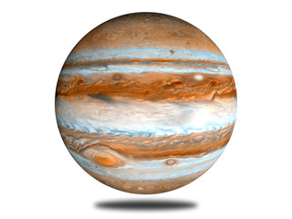 Jupiter on an isolated white background