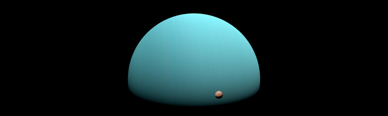 Uranus orbiting with moons