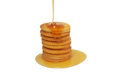 Caramel honey Biscuits topped with honey sweet dessert tasty food on white background