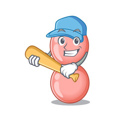 Picture of neisseria gonorrhoeae cartoon character playing baseball