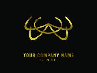 Abstract Logo Vector Gradient Gold