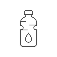 Bottle of water related vector thin line icon. Isolated on white background. Editable stroke. Vector illustration.