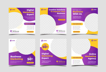 Digital marketing agency banner for social media post template