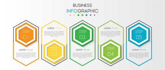 Business infographic element with options, steps, number vector template design