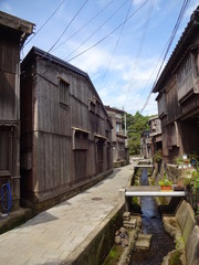 The view of building in Sado, Niigata, Japan