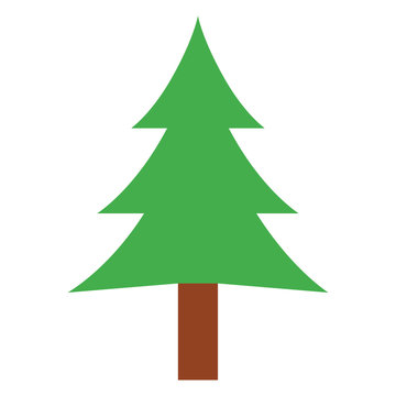 Hand-drawn pine tree vector illustration on isolated white background. Printable Eps 10 file format.