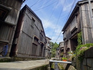 The view of building in Sado, Niigata, Japan