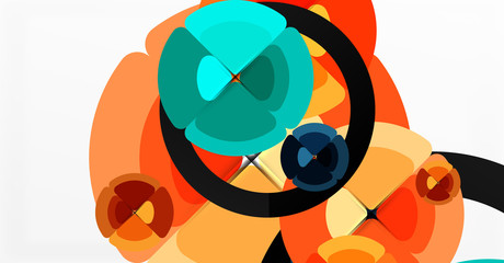 Abstract background, trendy color circles geometrical composition. Vector Illustration For Wallpaper, Banner, Background, Card, Book Illustration, landing page