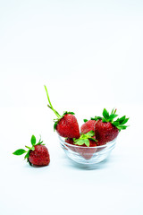 fresh strawberry in bowl.