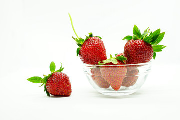 fresh strawberry in bowl.