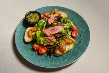 Steak salad with creamy balsamic vinaigrette
