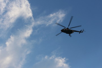 helicopter in the sky