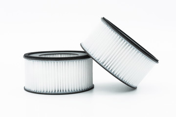 Close-up view of the hepa filter isolated on the white background.