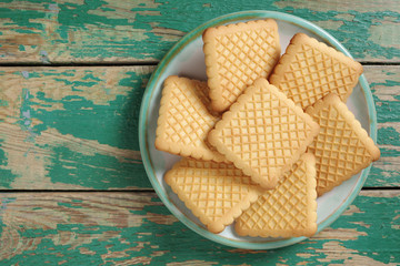 Plate with square cookies