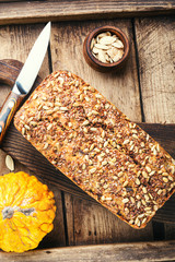 Homemade pumpkin bread.