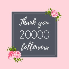 Thank you 20,000 followers social media banner, post