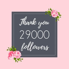 Thank you 29,000 followers social media banner, post