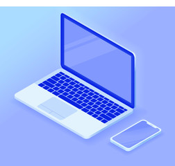 Isometric vector notebook laptop illustration