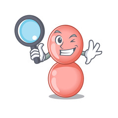 Smart Detective of neisseria gonorrhoeae mascot design style with tools