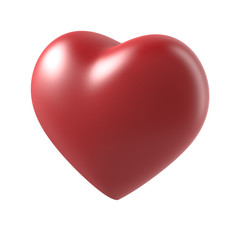 3d rendering of heart shape, love symbol for romantic concept, red love decoration object for wedding, celebration and Valentine’s Day.

