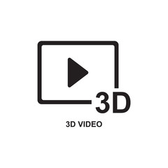 THREE DIMENSION VIDEO ICON , VIRTUAL VIDEO ICON