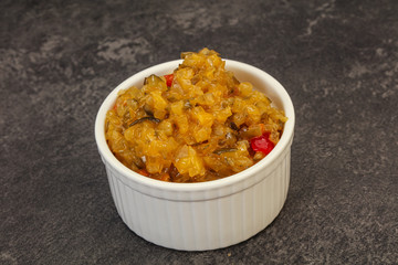 Relish sauce with cucumbers and mustard