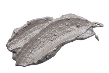 clay mask, cosmetic smear on white background