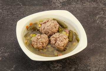 Soup with vegetables and meat balls