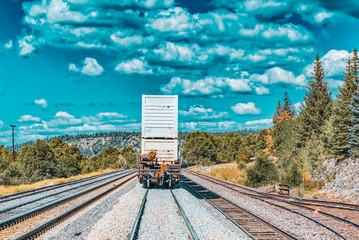 Freight train BNSF Railway Companies on a sunny day in Arizona.