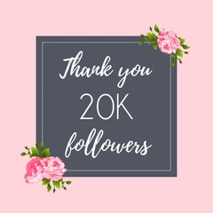 Thank you 20 K followers social media banner, post