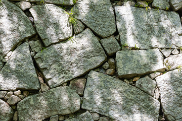 japanese castle stone wall burdock piling "ishigaki", Karatsu castle, Japan, background texture