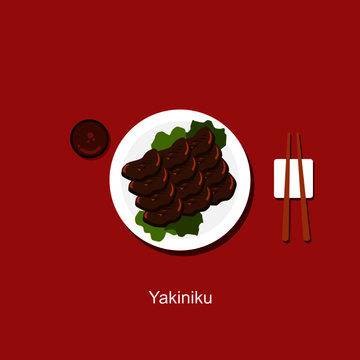 yakiniku flat vector