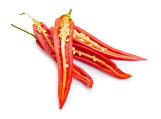 Hot chili pepper on white background