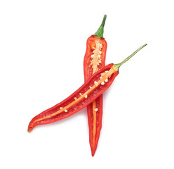 Hot chili pepper on white background