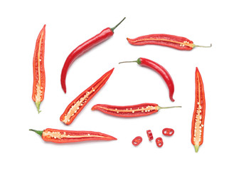 Hot chili pepper on white background