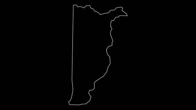 Heredia Costa Rica map outline animation