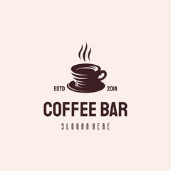 Coffee Drink logo hipster retro vintage vector template