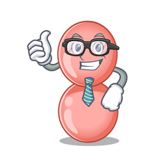 An elegant neisseria gonorrhoeae Businessman mascot design wearing glasses and tie