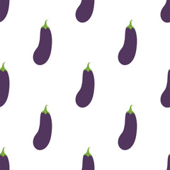 Cartoon Aubergine. Colored Seamless Patterns